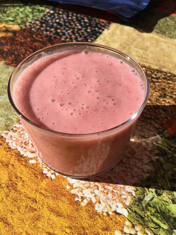 Batido de frambuesa y maca