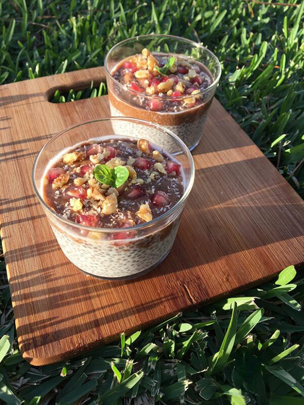 Crema de chía con algarroba