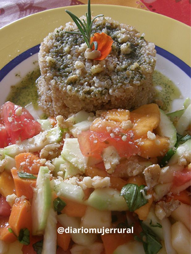 Ensalada de quinoa y papaya